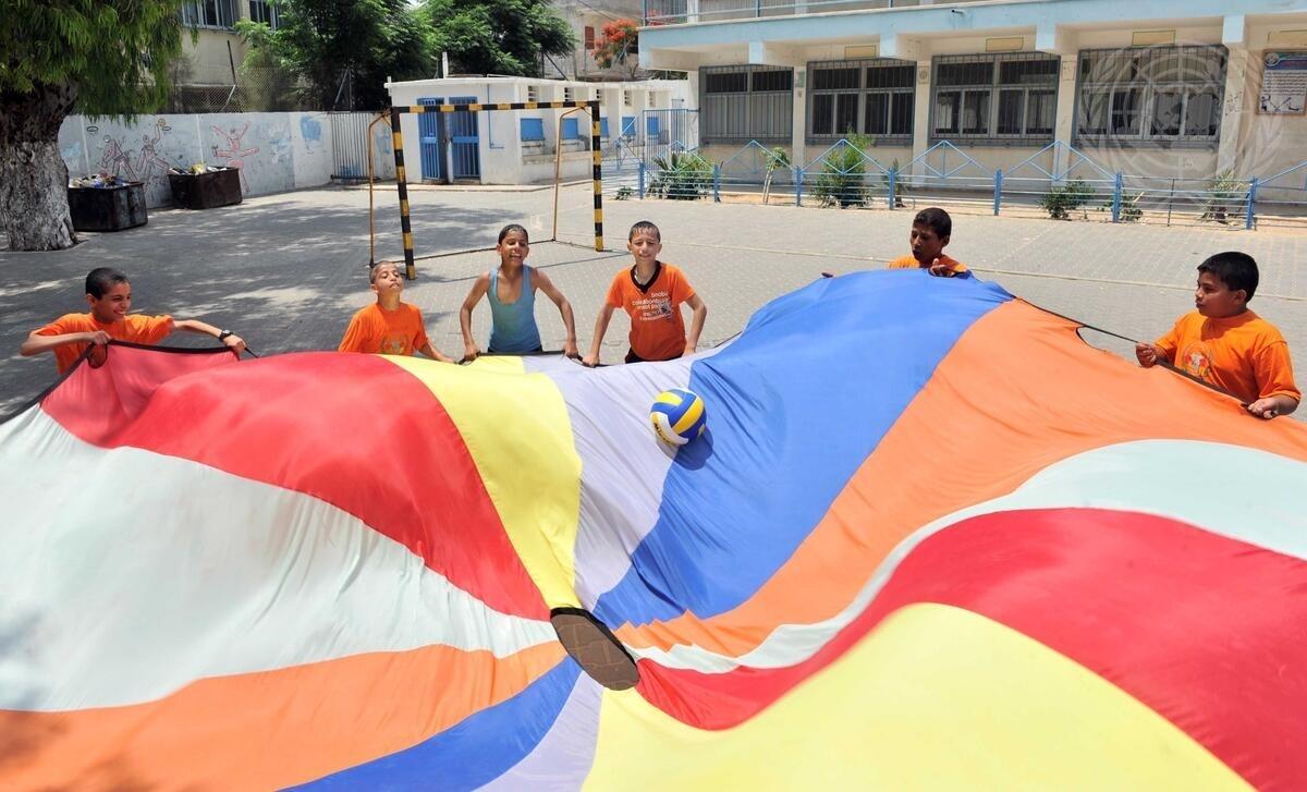 A quarter million children in Gaza are participating in the Summer Games 2011, the six-week summer camps organised by the UN Relief and Works Agency for Palestine Refugees in the Near East (UNRWA). Taking place across the Gaza Strip at almost 300 locations, in schools, on beaches and in orphanages and hospitals, the camps provide a range of activities for the children including sports, theatre, art, beach games, music and dance [UN Photo/Shareef Sarhan]